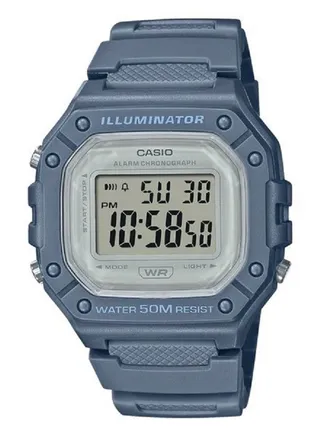 Casio Women Watch Digital Square Face Blue Dial Resin Band W-218HC-2AVDF 