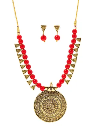 Indian Elegant Necklace and Earrings Set 