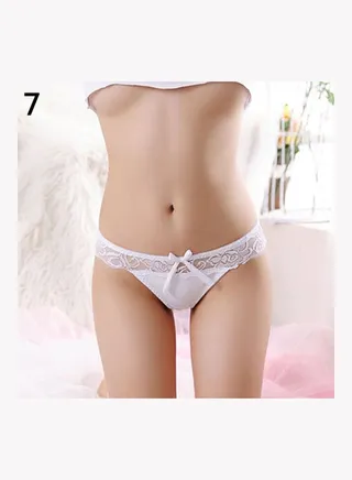 Lace G-string See-Through Underwear White 