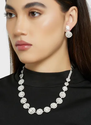 Cz Necklace & Earring  Set