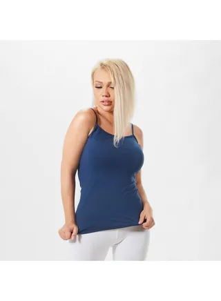 Mojo Women's Strap Tank Top Comfortable Navy Blue 