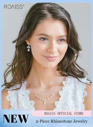 2-Piece Set Women'S Jewelry Shiny Diamond Bridal Jewelry Exquisite Craftsmanship Banquet Jewelry Set 