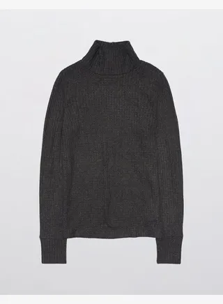 Aerie Waffle Long Sleeve Turtleneck T-Shirt 