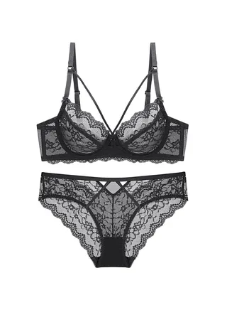 Squality Women's Underwear Set Black 