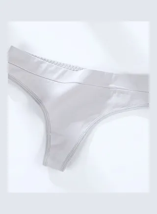 Cotton G-string Seamless High Elasticity Underwear Briefs Light Grey 