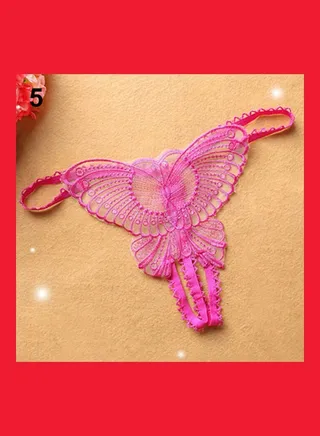 Butterfly Design Thongs Rose-Red 