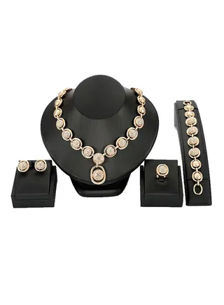 4-Piece Necklace Earring Jewelry Set 