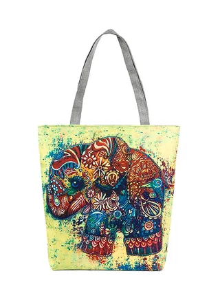 Elephant Pattern Shopper/Tote Multicolour 