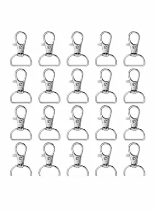 20 Pieces Swivel Keyrings Clasps Lobster Clasps Trigger Snap Hooks with D Ring for Crafts Bag Making Jewellery Making Lanyard Pet Leashes Ropes 