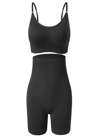 Oversize Sports Bra And High Waist Pants Set Black 