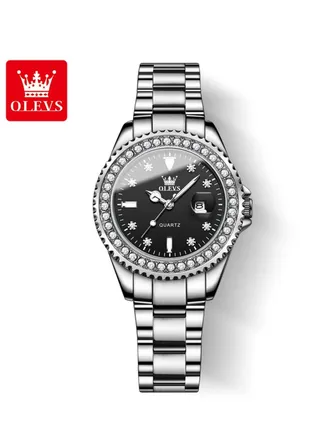 Watches for Women Stainless Steel Quartz Water Resistant Analog Watch 34mm Silver 9945 