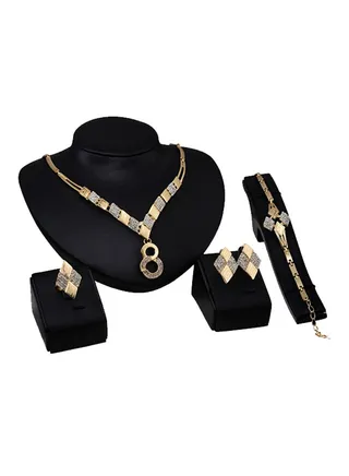 4-Piece Necklace Earring Jewelry Set 