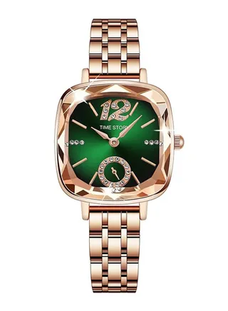 Women's Light luxury Retro Small Square Watch - Green - 26mm 