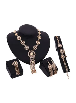Tassel Drop Hollow Out Jewellery Set 