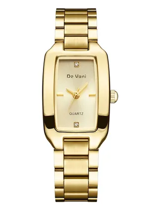 Women Wrist Watch by De Vani Analog Gold Color 