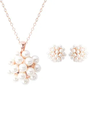 2-Piece Alloy Pearl Studded Fashion Jewelry Set 