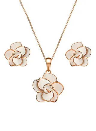 Rose Flower Necklace Jewelry Sets 