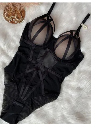 Breathable Solid Color bra And Panty Conjoined Women's Underwear Black 