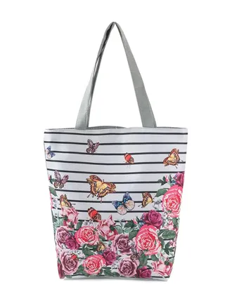 Vintage Floral Print Foldable Tote Multicolour 