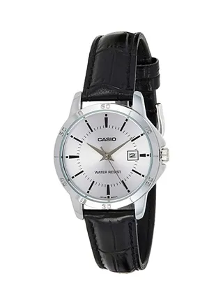 Women's Leather Quartz Analog Watch LTP-V004L-7AUDF - 30 mm - Black 