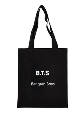 Bangtan Simple Cartoon Fashion Handbag Black 