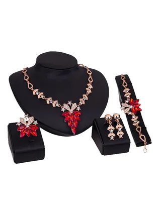 4-Piece Necklace Earring Jewelry Set 