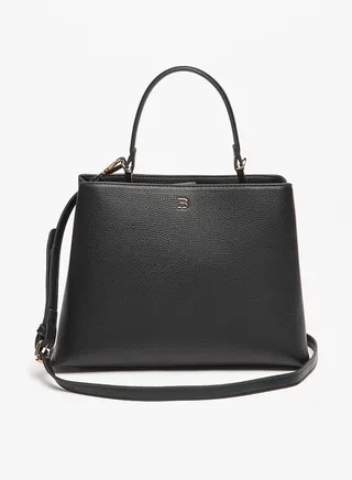 Women Textured Tote Bag with Magnetic Closure and Double Handle