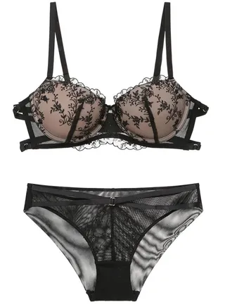 Comfy Lace Embroidery Bra And Panty Set 