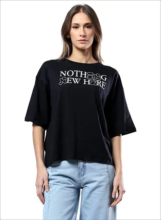 Front & Back Print Black Summer Tee 