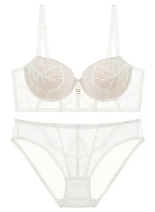 Comfy Breathable Lace Bra And Panty Set White 