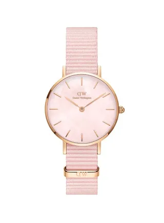 Daniel Wellington Petite Coral Pink Watches for Women with Pink Nylon Strap - 32mm 