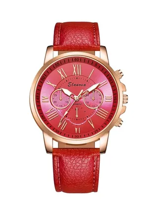 Leather Analog Wrist Watch 