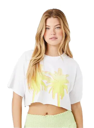 Cropped Palm Tree Graphic Tee 