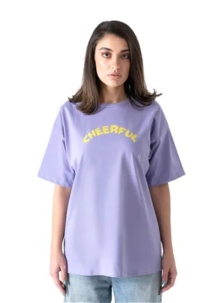 Lavender Printed Oversized T-Shirt 