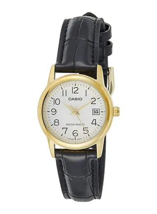 Women's Leather Analog Watch LTP-V002GL-7B2UDF - 31 mm - Black 