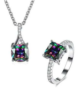 Necklace and Rings Jewellery 2 Piece Set 