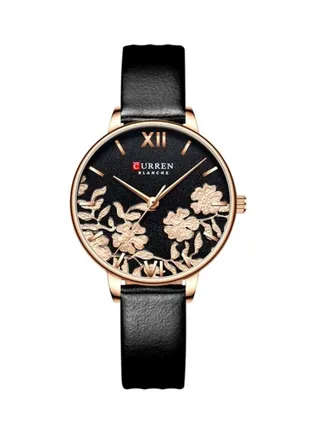 Women's Leather Analog Wrist Watch 9065 - 32 mm - Black 
