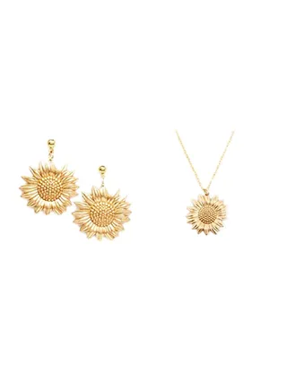 Alloy Sweet Sunflower Pearl Jewellery Set 
