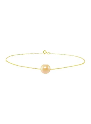18 Karat Gold Pearl Studded Charm Bracelet 