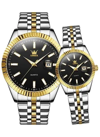 Couple watches for men and women, waterproof and with a modern design 