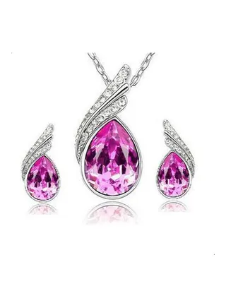 Austrian Crystal Necklace And Earring Set 