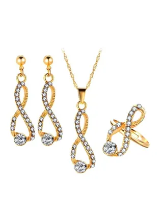 Alloy Rhinestone Studded Jewellery Set 