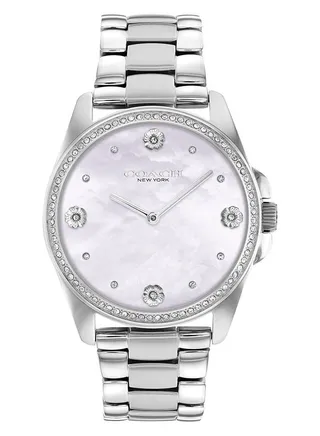 Women Analog Round Shape Stainless Steel Wrist Watch 36 mm 