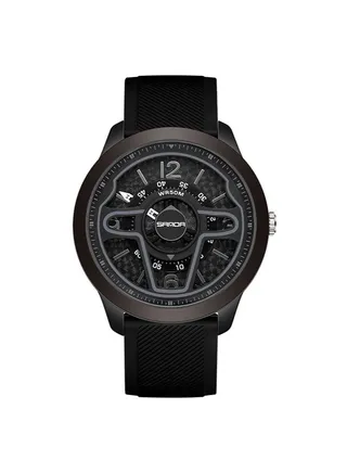 Outdoor Waterproof Stainless Steel Buckle Silicone Strap Casual Watch 12MM Black 9023 