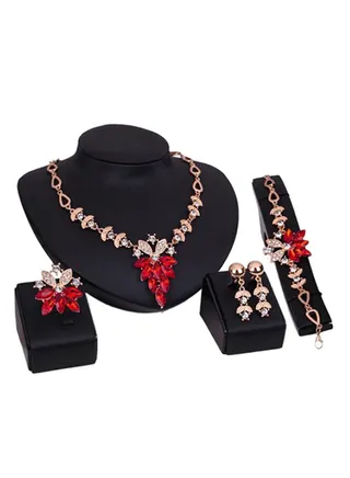 4-Piece Cubic Zirconia Crystal Jewellery Set 