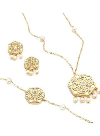 Sadaf 18K Medallion Traditional Gold Set 