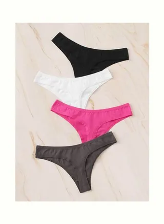 Bundle Of (4) - Solid No Show Women Underwear Multicolour 