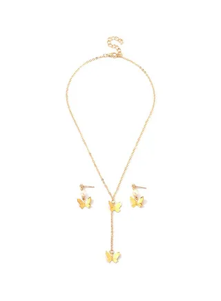 Butterfly Alloy Jewellery Set 