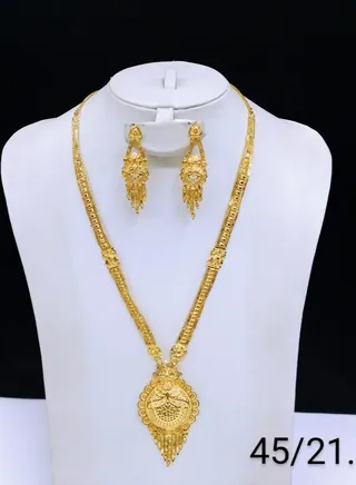 Imitation Jewelry Set for Women Necklace And Earrings Gold plated 3 Piece 
