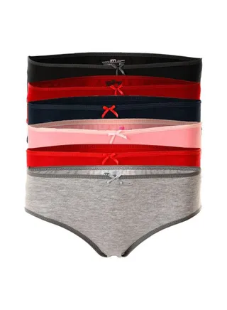 Bundle OF Six Bikini Smooth Cotton Panties Multicolour 